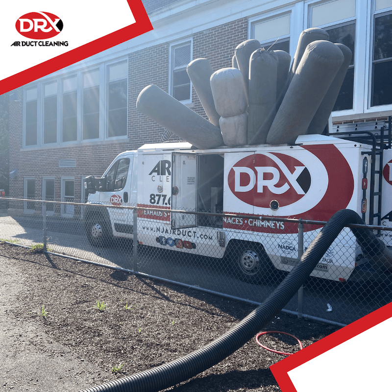 a white drx truck cleaning ducts in New Jersey