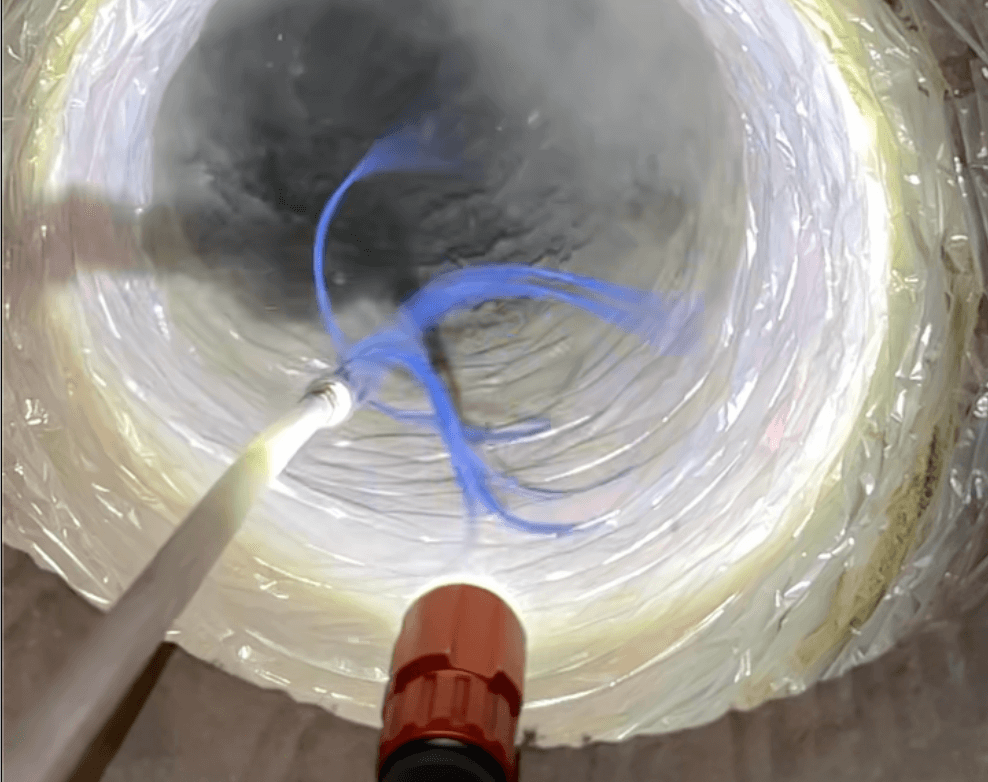 Slow Motion Air Duct Cleaning of Flexable Ducting